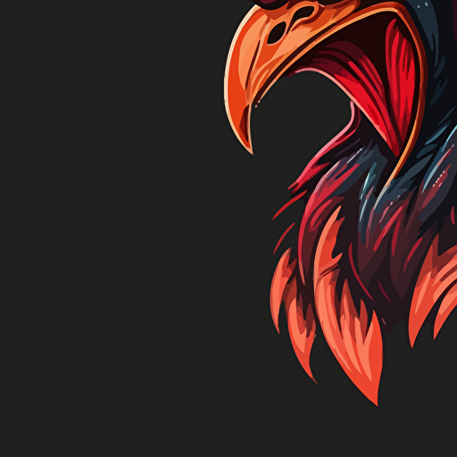 rooster logo, angry rooster, vector