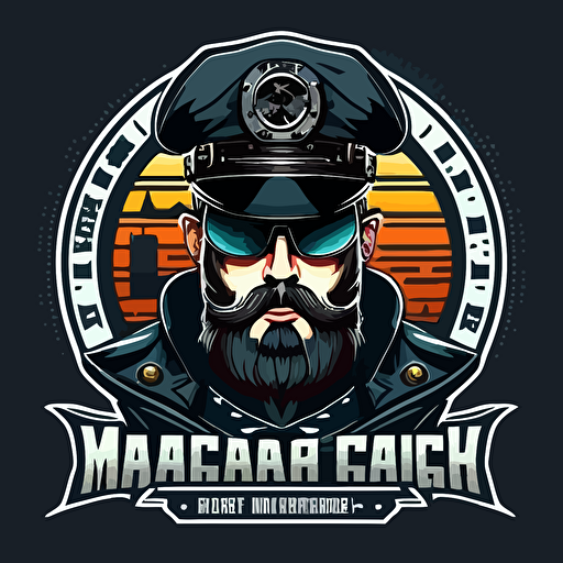 vector logo computer hacker submarine captain