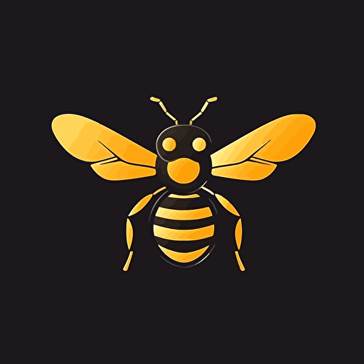 brand logo bee, flat design, minimalist, vectorial