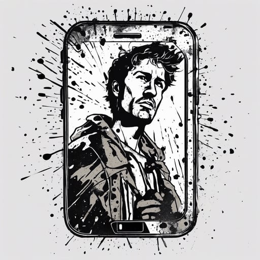 a man inside a mobile phone