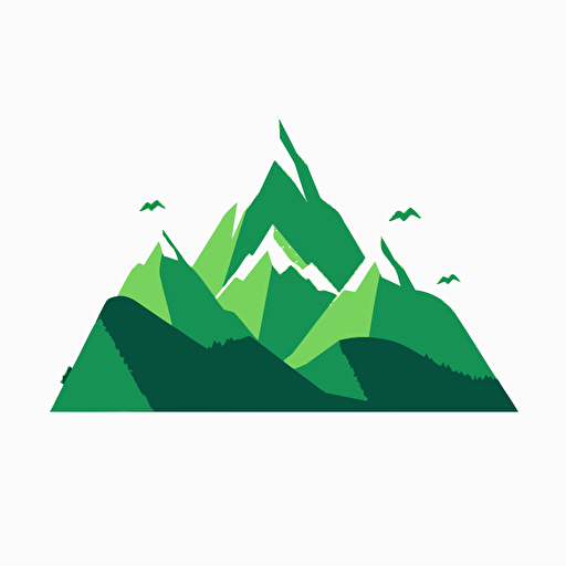 very simple logo for valley, green colors, vector flat, PNG, SVG, flat shading, solid white background, mascot, logo, vector illustration, masterwork, 2D, simple, illustrator