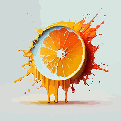 Circle logo, clean logo, waterfall, explosion of orange, explosion of lemon, explosion of grapefruit ,4h, hd, vectoriel, ultra minimalist