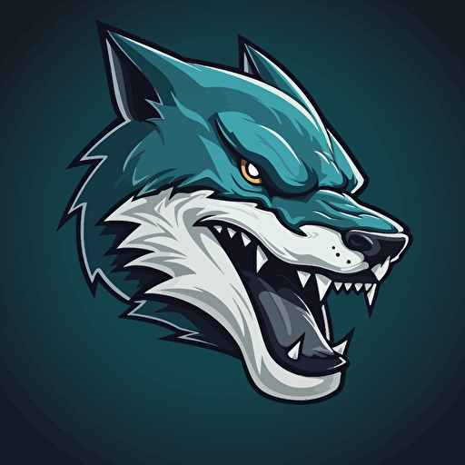 make a vector concept art for a soccer team logo of a Shark/wolf hybrid
