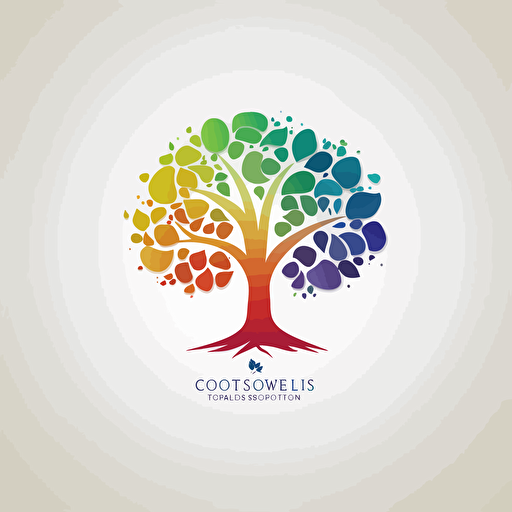 vector logo for a health service provider business, cotswolds, uk, colourful