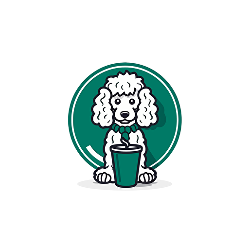 a vector logo of a poodle, elegant, luxurious, beautiful, simple, modern, inpsired by the starbucks logo