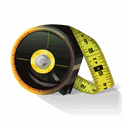 tape measure extended 2d sticker vector art