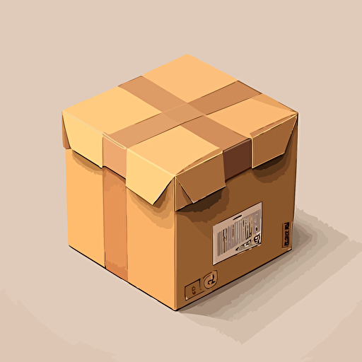 small package, 2D, simple, vector
