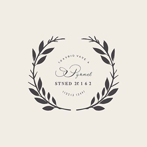 a simple vector wedding logo, minimalist