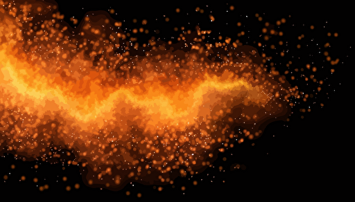 Vector orange sparkles on an isolated transparent background. Atomization of orange dust particles png. Glowing particles png. orange dust. Light effect