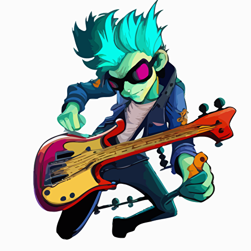 a b/2 vector of zac from league of legends playing the bass