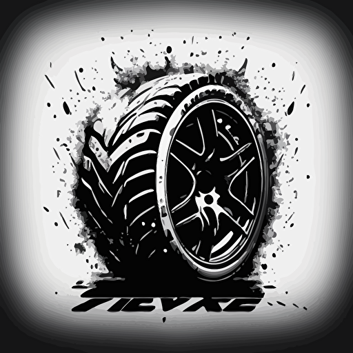 vectorize tire logo black and white