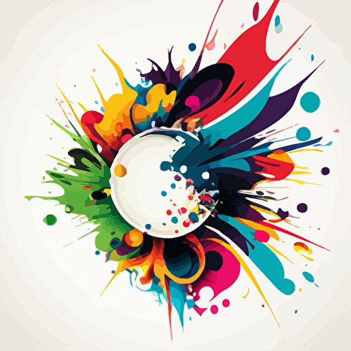 colorful vector art, burst of colorful swirls, splashes of color