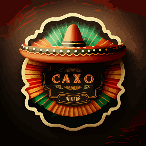 cinco de mayo, mexican hat logo, party, vector style