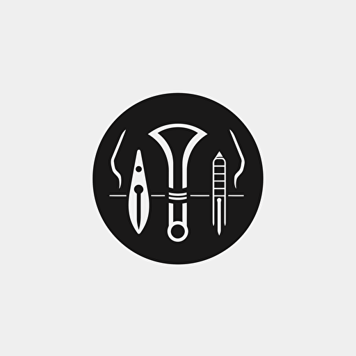 minimalist logo for a toolkit, black and white vector