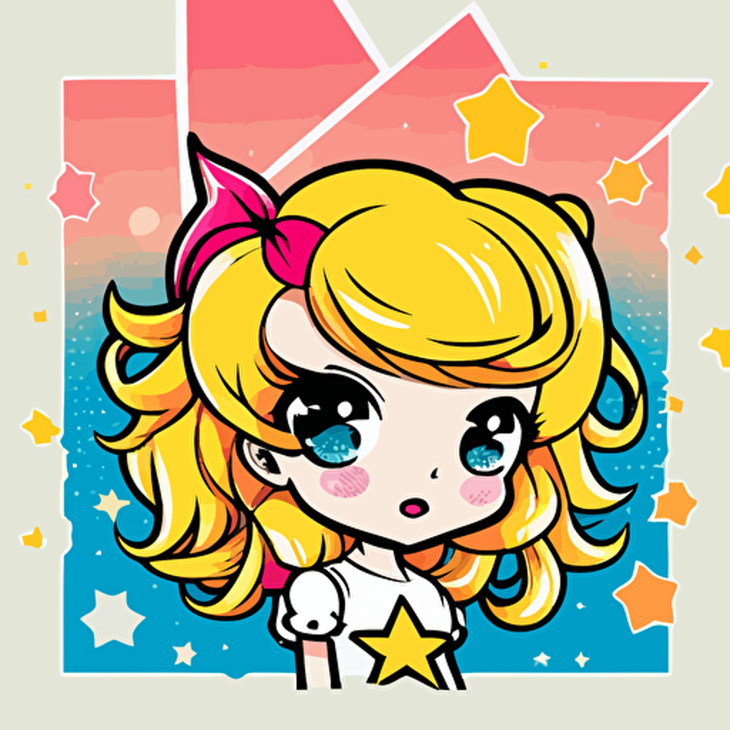 vector art manga star Kawaii