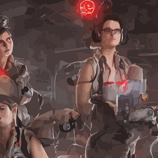 sexy female ghostbusters covered exoplasma movie poster beautiful detailed intricate insanely detailed 3d render digital art octane render 8 k artistic portrait photography photorealistic digital art realistic volumetric lighting