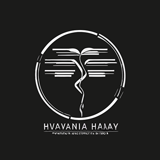 Minimalist vector based logo [white] on blank black background. Logo: Buwanga Way to Health Foundation. Based in Uganda, focused on healthcare.