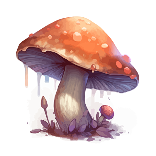 a beautiful mushroom illustration on white background. Clean Cel shaded vector art by lois van baarle, artgerm, Helen huang