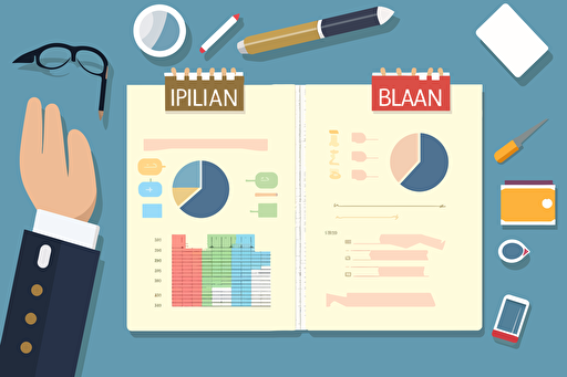 flat vector, buisiness plan