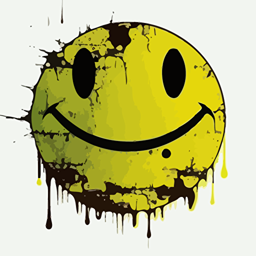 old schoolacid rave smiley face, yellow on whte backround, acid house, 303, techno, vector, hd, high res