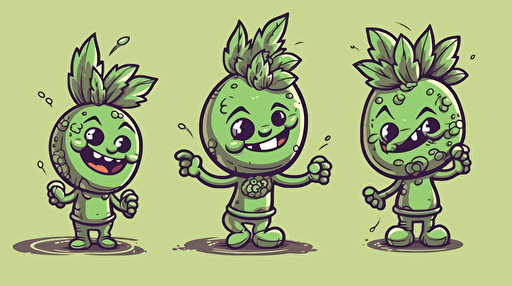 a cartoon dancing marijuana bud, vector-like, swag look, hip hop,