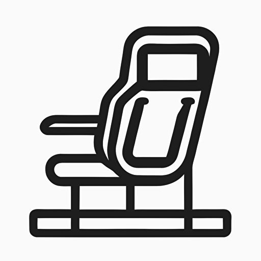vehicle seating icon, outline in black only vector design