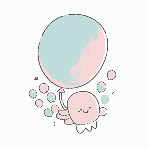 cute pastel balloon vector, white background