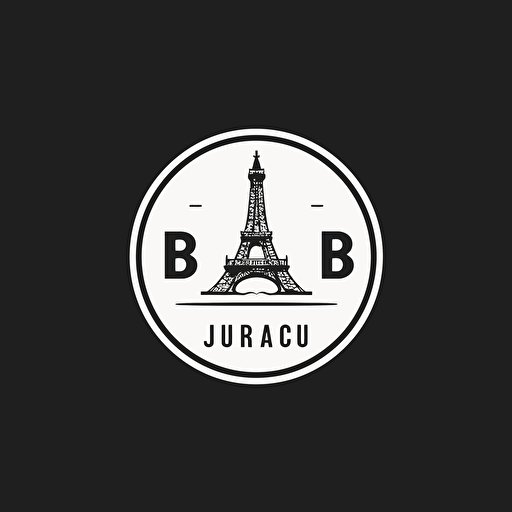 create a modern simple, minimalist logo of "UB" brand, this logo is for a cafe that sell coffee and french pastry. black and white, high resolution vector. The logo have a cup of coffee with french pastry element on it. The overall effect should be a logo that feels both modern or urban lifestyle.