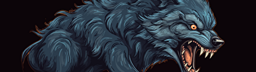 vector illustration of a loup garou, legend, frightening wolf