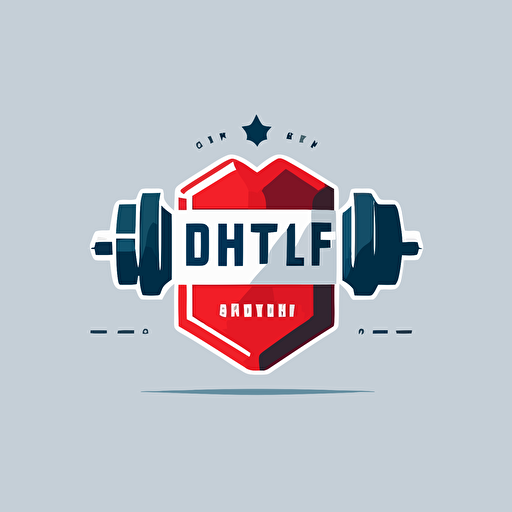 a gym logo using a dumbell ,vector,2d,flat,minimalism