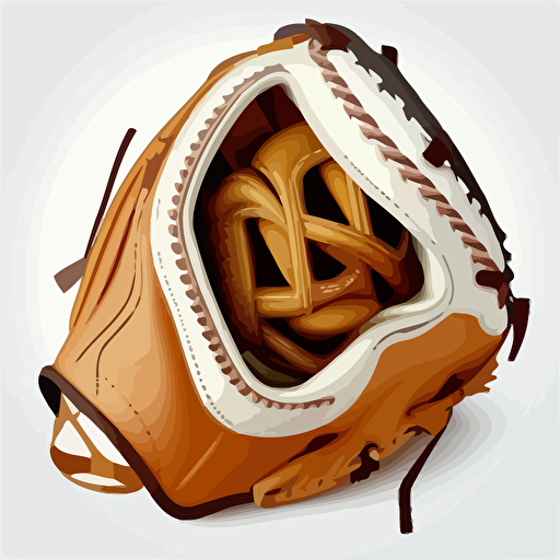 vector style baseball glove, showing inside view facing camera, white background