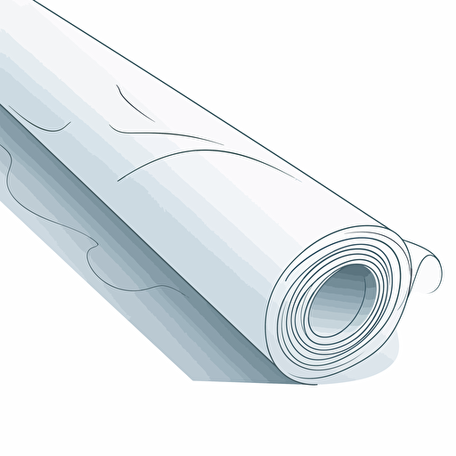 Simplified flat art vector image of blank scroll paper on white background 3