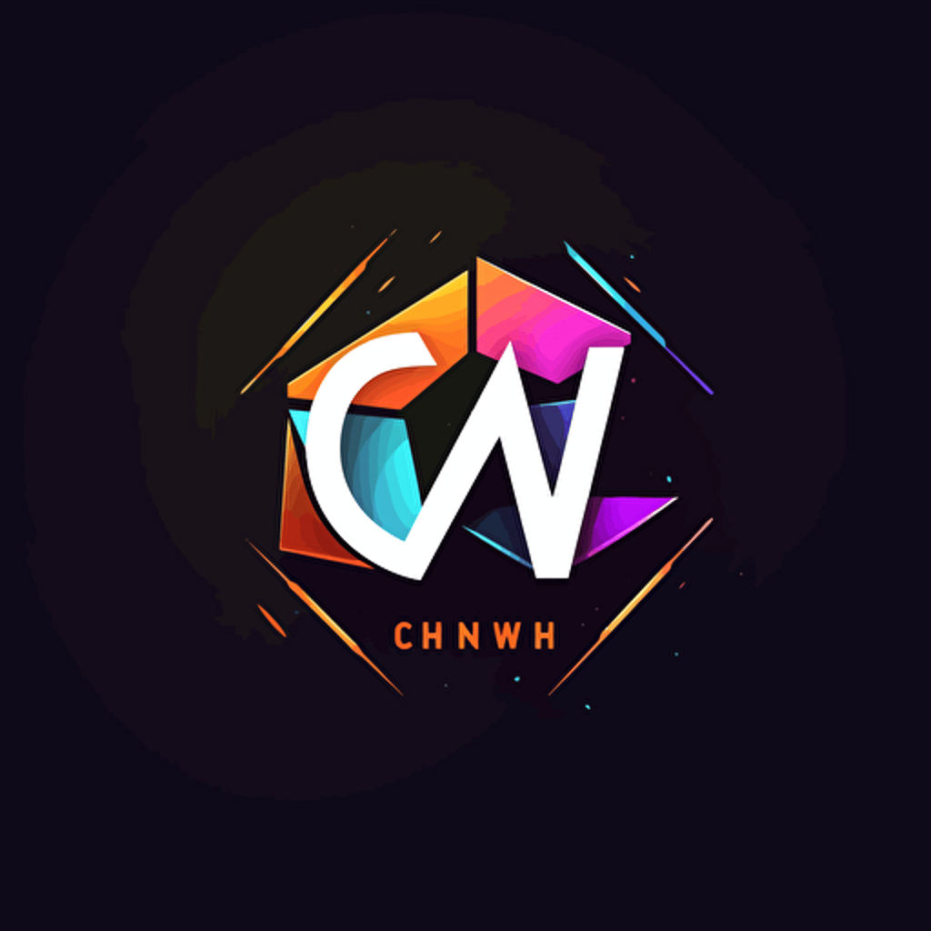 a futuristic 2d simple logo of the letters CWH, white backround, vector