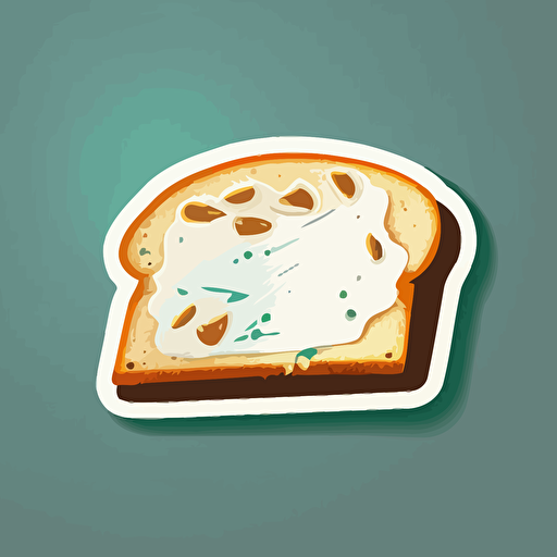 sticker art, vector logo, moldy slice of white bread