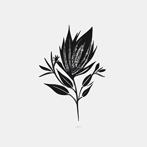 iconic logo, minimalist, black vector on white background, a beautiful flower