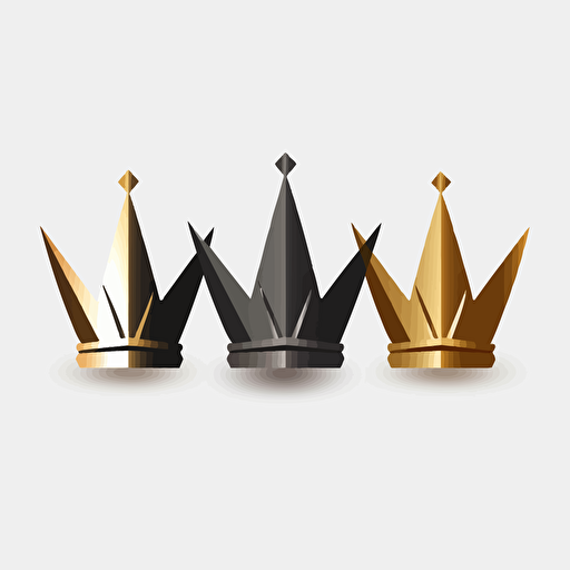 three point crown, simple clipart, simple points, hd vector, high quality,