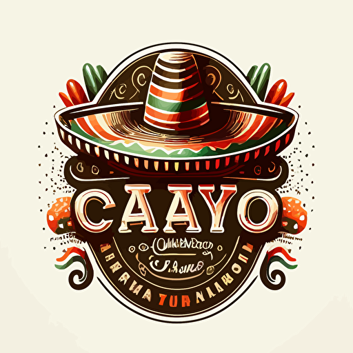 cinco de mayo, mexican hat logo, party, vector style