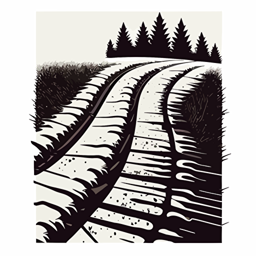 tire tracks cartoon, white background, svg, vector