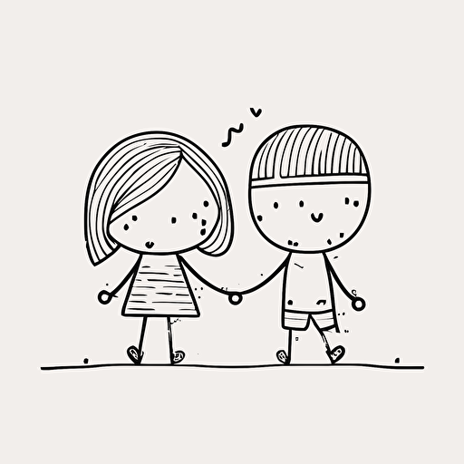 line work vector illustration, take my hands, couple, love, simple, cute, minimalist