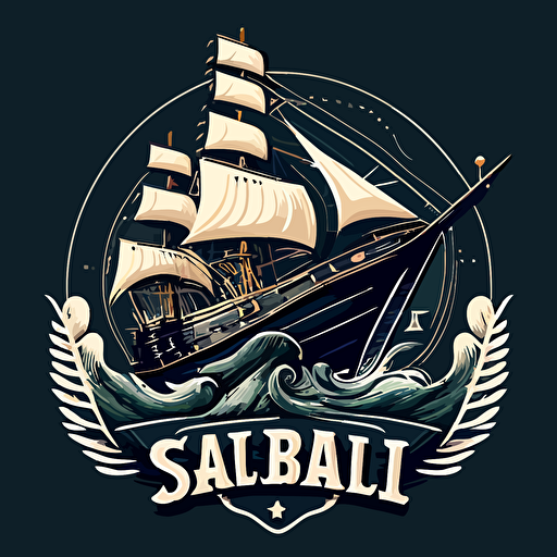 vectorial logo of a simple sailor ship