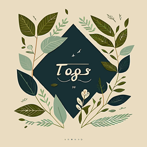 a very minimalist Artsy flat vector illustration representing nature with a leaf and in the middle the company name "eco tips"