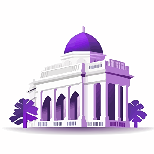detailed vector illustration of Indian Bank, white background, purple gradient