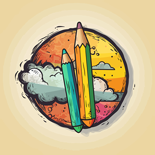 sticker design, Scarce Adventurous Crayon, vector
