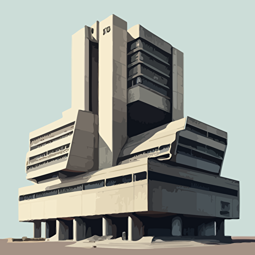 brutalism building vector art