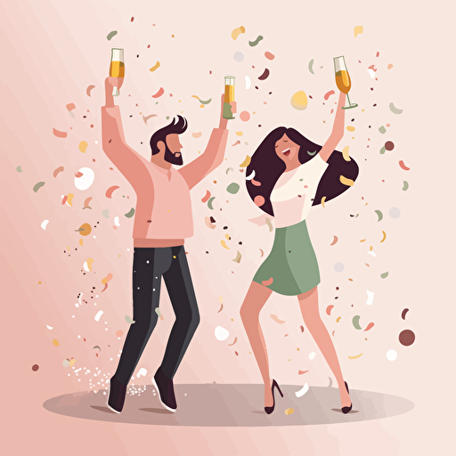 man and women celebrating, vector