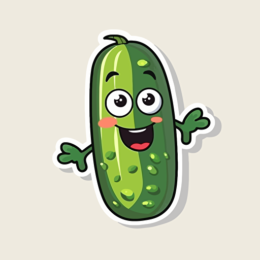 sticker design, super cute pixar pickle, vector