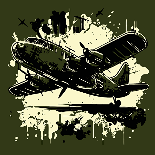 militar airplane doodle vector ilustration