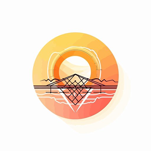 simple vector logo, AI platform and infrastructure related, warm colors, with background, no text