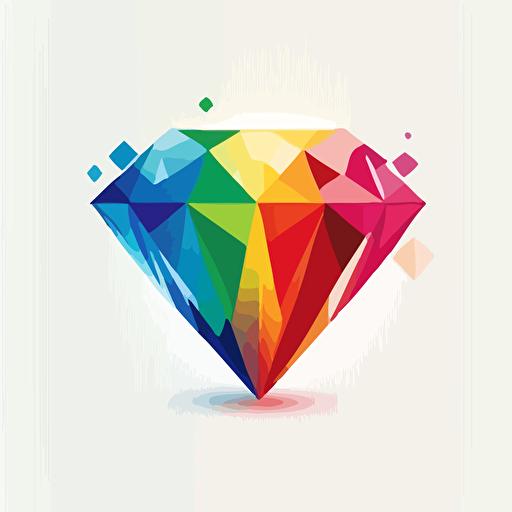 colorful diamond vector logo design with 5 colors very simple