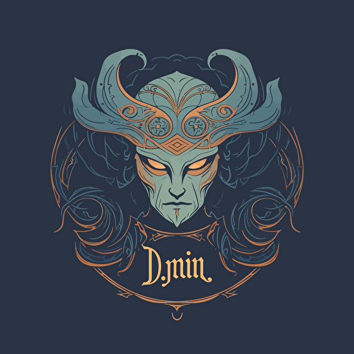 logo, vectorial style, djinn avatar, by ghibli